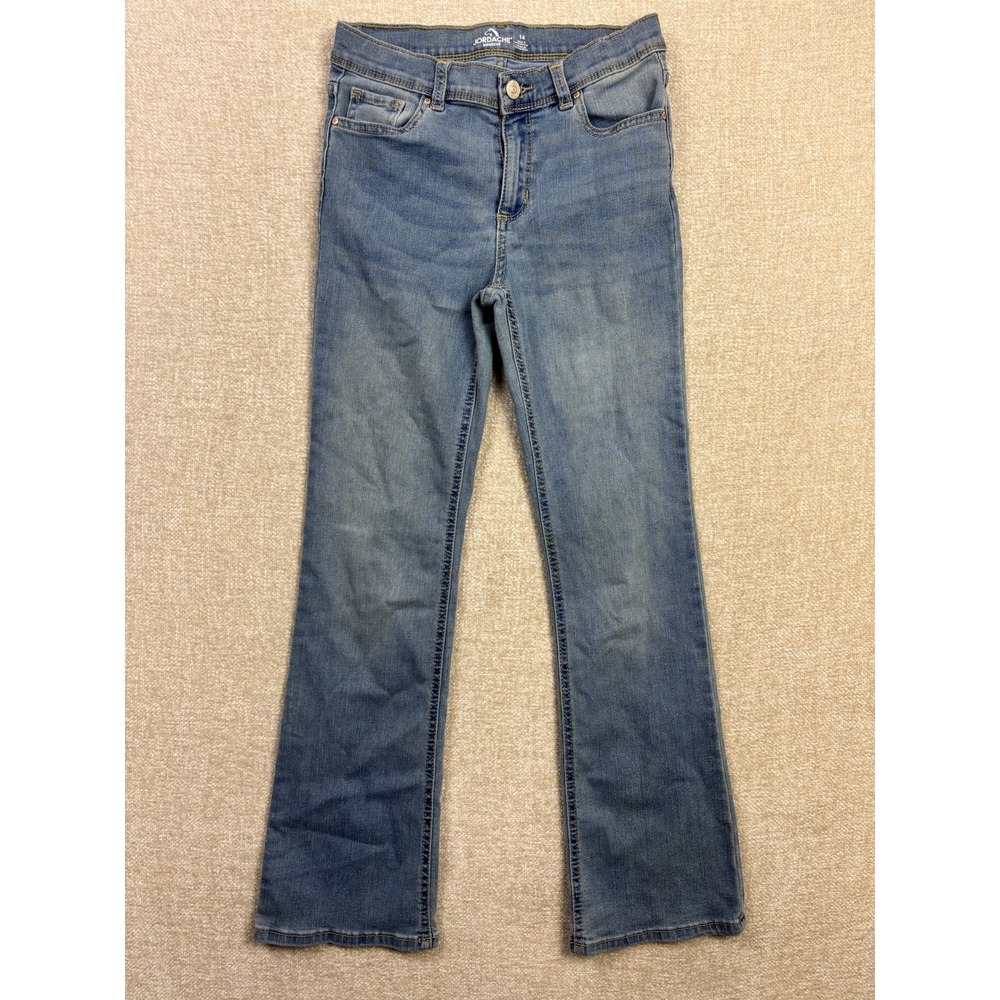 Jordache Girls Bootcut Jeans Medium Wash Blue Denim Size 14 Stretch